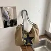 Bolso de mano de tela con diseño de nicho coreano, estrella de cinco puntas, ligero, gran capacidad, versátil, bolso de hombro, bolso cruzado