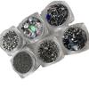 Barra de cristal de viento de metal pesado, mezcla de metal, material para decoración de uñas, cuentas de guisante, lentejuelas irregulares, joyería para uñas DIY