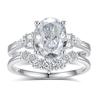 Anillo Real Europeo Nuevo de Diamante de Alto Carbono de 2.5 Quilates Transfronterizo Anillo de Plata 925 con Microdiamantes Anillo Super Brillante de Lujo Ligero para Mujer