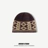 Gorro de Punto Rombo Celebridad de Internet para Mujer Otoño e Invierno 2024 Nuevo Gorro Frío Cálido a Prueba de Frío Protección para Orejas Gorro de Lana para Rostro Pequeño