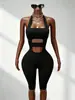 2026 Nuevo Body de Color Sólido de una Pieza, Mono Deportivo Casual Ajustado de Cuello Halter sin Espalda, Moderno y de Alta Gama