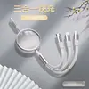 Cable de Datos Retráctil 3 en 1 Ice-Clear Lingjing para Laptops Universales con Impresión de Logo, Carga Súper Rápida de 120W