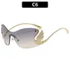 Gafas de Sol Sin Montura de Estilo Nuevo Europeo y Americano, Diamante Cisne de Alta Gama, Una Pieza, Personalizadas, Versátiles, de Moda, Gafas para Mujer