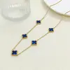 Explosiones transfronterizas 13MM traje de la suerte de cinco pétalos y trébol de cuatro hojas pulsera de joyería Joker moda collar pendientes conjunto de tres piezas