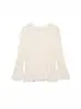Primavera 2026 Nueva Ropa para Mujer Estilo Europeo y Americano Moda Ruffle Capas Decorativas Manga Larga Chaqueta de Punto Color Sólido