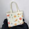Bolsa de Lona Frutada Fresca e Artística de Verão para Mulheres, Bolsa de Ombro, Bolsa de Mão com Zíper, Bolsa de Tecido, Bolsa para Aula de Estudante