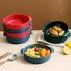 Tazón para ensalada de frutas Tazón para postre Plato creativo binaural para desayuno Tazón para verduras personalizado Tazón para arroz Tazón de plástico resistente a las caídas Tazón para fideos
