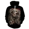 Venda transfronteiriça da Amazon suéter com estampa 3D de caveira de terror para Halloween sweatshirt casual masculina vendas diretas da fábrica
