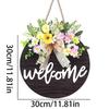 Boas-vindas Transfronteiriças Placa de Madeira Pendurar na Porta Novo Pendente de Jardim de Primavera Decoração de Parede de Fundo Placa de Porta Guirlanda Feito à Mão