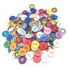 Fabricante suministro en stock color anillo doble redondo botón de resina ropa de bebé para niños dos ojos con botón de anillo negro