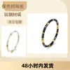 Pulseira Esmaltada Colorida Aberta para Mulheres Joia de Mão para Estudantes Francesa de Nicho Pulseiras Finas Empilhadas Preto e Branco Dourado