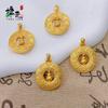 Colar com Pingente de Cabacinha Rotativa Estilo Xiaohongshu Banhado a Ouro Novo Estilo Chinês com Pingente de Espiga de Trigo em Estilo Chinês Tradicional