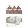 Estante de almacenamiento para cocina casera, no requiere instalación, almacenamiento y organización multicapa para especias de cocina, cebollas y jengibre, rejilla transpirable, acero inoxidable