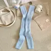 Meias Shangmian de Cor Pura para Yoga Feminino, Leggings Longos Quentes para Outono e Inverno Acima do Joelho, Meias Esportivas para Pilates e Fitness