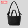 Bolsa Tote de Penas Outono e Inverno Nylon Grande Capacidade Bolsa de Mão Feminina Macia Leve Bolsa de Ombro Transversal Estilo Nó