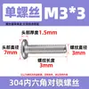 Tornillos para Muebles de Acero Inoxidable 304 con Cabeza Hexagonal, Extremo Plano, Redondo, Chaflán