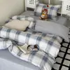 Conjunto de Roupa de Cama Três Peças 100% Algodão Puro para Dormitórios Estudantis na Temporada de Volta às Aulas, Roupa de Cama de Algodão para Cama de Solteiro e Beliche para Unidades
