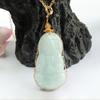 Collar Colgante de Jadeíta Birmana Natural Grado A Guan Yu Guanyin Jade Transmisión en Vivo Entrega Directa de Fábrica S2121502