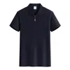 Camisa Polo con cremallera popular de talla europea para comercio exterior para hombre, camiseta casual deportiva de moda de manga corta, la más vendida transfronteriza con cuello