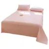 100% Algodón Puro Algodón Grueso Sábana Individual, Funda de Edredón Individual para Primavera/Verano, Funda de Almohada, Cubre Cama Engrosado, Juego de Tres Piezas, Sábana Ajustable 4