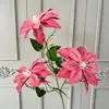 Flores artificiais de clematis para casamentos, banquetes de noivado e decoração de cena de quarto de noiva, flores artificiais para arranjos florais DIY