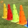 Cono Marcador de 32 cm Obstáculo Entrenamiento de Fútbol Valla Multifuncional Barrera de Agilidad Altura Ajustable Lanqi