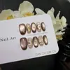 [Utopia] Novos Pretos de Outono e Inverno Xingyue Clareadores de Alta Qualidade Marrom Mocha Olho de Gato Curtos Acessíveis Luxo Unhas Artesanais