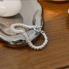 Collar de plata lisa con hebilla OT de industria pesada estilo coreano plata esterlina s925 estilo coreano moda minimalista pulsera versátil círculo femenino pareja