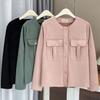 Outono 100kg Irmã Gorda Moda Camurça Pequeno Cheiro Jaqueta Tamanho Grande Feminina Casual Pequena Camisa 0851