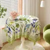 Toalha de Mesa Floral para Exterior, Toalha de Mesa de Centro, Toalha de Mesa Redonda, Impermeável, Resistente ao Calor, Lavável, Pequena Toalha de Mesa Redonda de PVC para Mesa de Jantar
