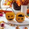 Suprimentos de Halloween para crianças mini balde de abóbora portátil nova ferramenta para doces balde de abóbora de plástico