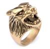 Accesorio de Mano con Diseño Audaz de Cabeza de Lobo con Forma de Animal Anillo de Acero Inoxidable de Personalidad Moderna en Stock