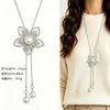 Cadena para Suéter de Collar Largo Geométrico, Accesorio de Lujo de Alta Gama, Versátil y de Moda, Colgante de Perla para Otoño e Invierno