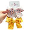 Tienda de fábrica nuevos accesorios para el cabello para niños al por mayor pinza superior para el cabello con cinta de flor de terciopelo a rayas
