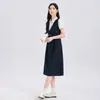 Vestido Colegial de Primavera e Verão, Saia Midi, Roupa para Ocasião Formal, Roupa para Entrevista de Qualificação de Professor, Conjunto de Vestido