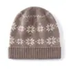 Gorro de Punto Jacquard de Cachemira Nuevo Vintage Otoño/Invierno 2026 con Patrón de Copo de Nieve, Gorro de Cachemira Grueso Cálido Versátil para Mujer