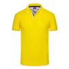 Camisa de publicidad de fábrica para grupo, logo bordado, impresión de imagen, respaldo de caballero, solapa amarillo perla, polo de negocios