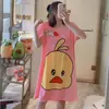 Pinduoduo Benefícios de Presente Padrão Múltiplo Verão Transfronteiriço Tamanho Plus Solto Manga Curta Desenho Animado Peça Única Pijama Frete Grátis