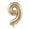 [Empaquetado Individualmente] Globos de Número Platino Dorado Claro de 40 pulgadas Fiesta de Cumpleaños Infantil Festival Decoración de Globos de Cumpleaños