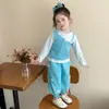 Conjunto Floral de Lunares Estilo Coreano para Niñas Primavera/Otoño 2026 Nueva Moda Infantil Elegante Conjunto de Dos Piezas para Niñas Pequeñas Moderno
