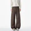 Pantalones Casuales Desestructurados Estilo Old Money Hombres Atractivos Desaliñados Sensación de Alta Gama Pantalones Banana Cleanfit Pierna Recta Pierna Ancha Suelta Pantalones Largos