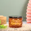 Vela de aromaterapia de rombos de colores Taza con relieve de panal Portavelas recipiente de velas de rombos botella de vidrio resistente al calor de alta temperatura