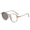 2411 gafas de lectura inteligentes que cambian de color para hombre y mujer, montura de gafas irregular estilo coreano, gafas grises fotosensibles anti-luz azul para personas mayores
