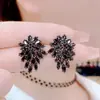 Pendientes de Hilo de Plata Coreanos con Borla de Flor de Diamante Pendientes Personalizados de Nicho Transfronterizos Pendientes Versátiles de Lujo Ligero de Alta Gama para Mujer