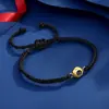 Comercio exterior transfronterizo 100 idiomas Te amo pulsera de cuerda tejida con cuentas redondas para la mano pulsera de cuerda tejida femenina proyección amantes imagen a color de alta definición