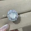 Anillo Plateado con Calcedonia Rosa Natural, Anillo de Ágata de Moda y Versátil para Mujer, Oferta Especial para Transmisión en Vivo