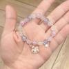 Pulseira Infantil de Cristal Colorido Estilo Novo Japonês e Coreano Transfronteiriça Fofa para Estudante Feminina Liga de Zinco Cartoon Pulseira de Contas de Vidro