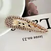 Conjunto de Acessórios de Cabelo Novo Estilo Europeu e Americano com Presilhas BB Elegantes Cravejadas de Diamantes, Grampos de Cabelo com Corrente de Strass, Presilhas Laterais Versáteis para Franja