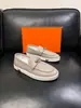 Mocasines premium transfronterizos multicolor de cuero genuino HMS, piel de vacuno de primera capa con textura pebble y cierre de hebilla, zapatos casuales sin cordones para ir al trabajo