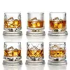 Copo de uísque de cristal giratório em formato de estrela, um design elegante e luxuoso com base de cristal, perfeito para aliviar o estresse e apreciar destilados.